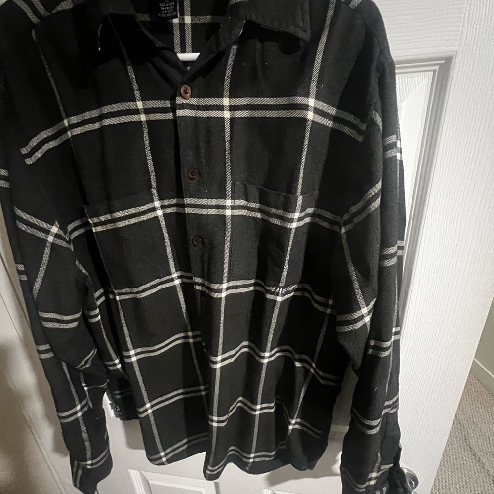 Plaid Button-Up Shirt